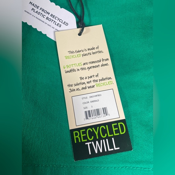 NWT Blue Spice Green Denim Classic Shorts Size 3 Eco Recycled Twill - Picture 3 of 6